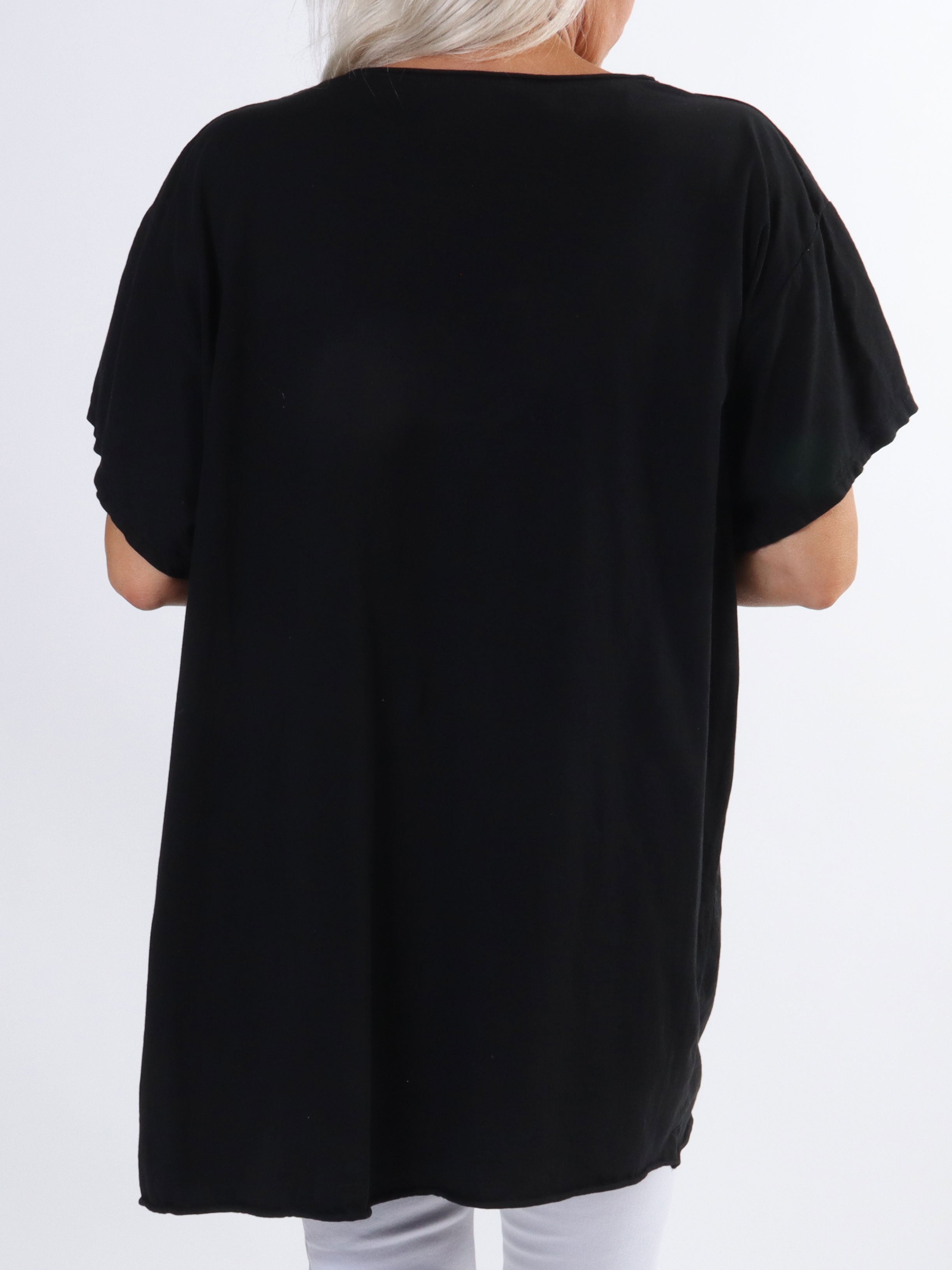 Alison - Bomulls t-shirt med v-ringning i plusstorlek